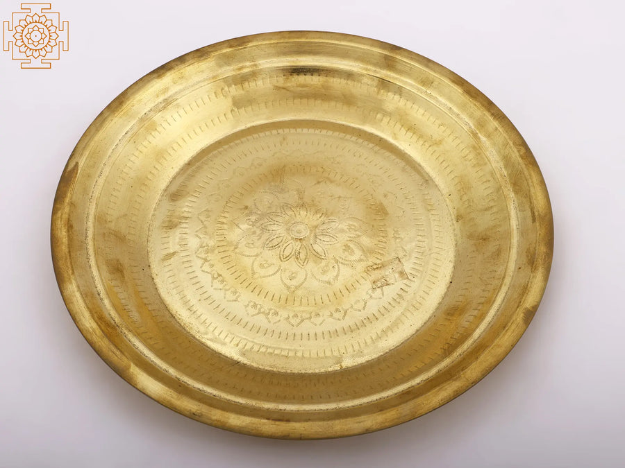 Brass Pooja Parat for Hindu Worship Rituals