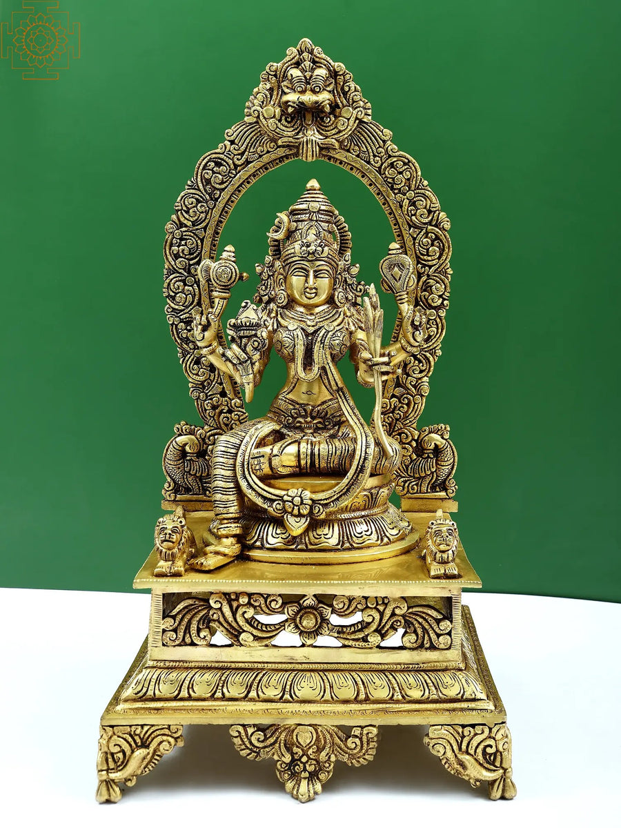 20" Handmade Goddess Rajarajeshwari Tripura Sundari Brass Statue