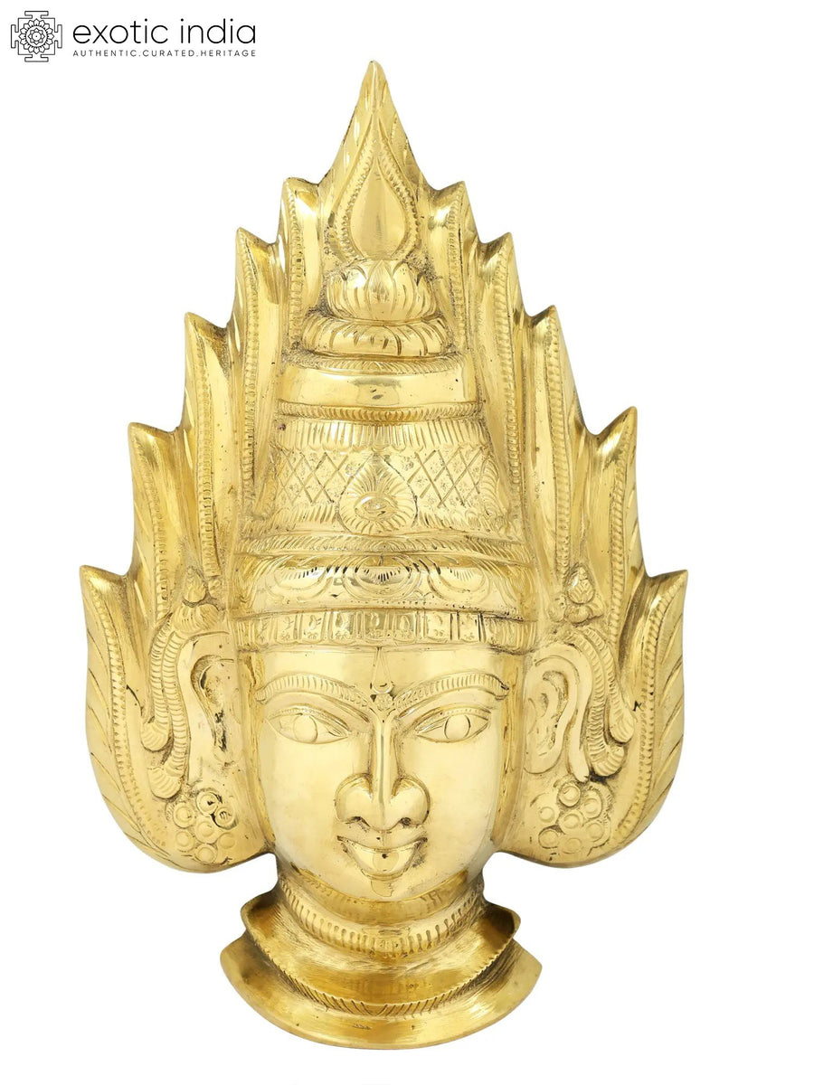 11" Brass Sudar Amman Face Statue Handmade