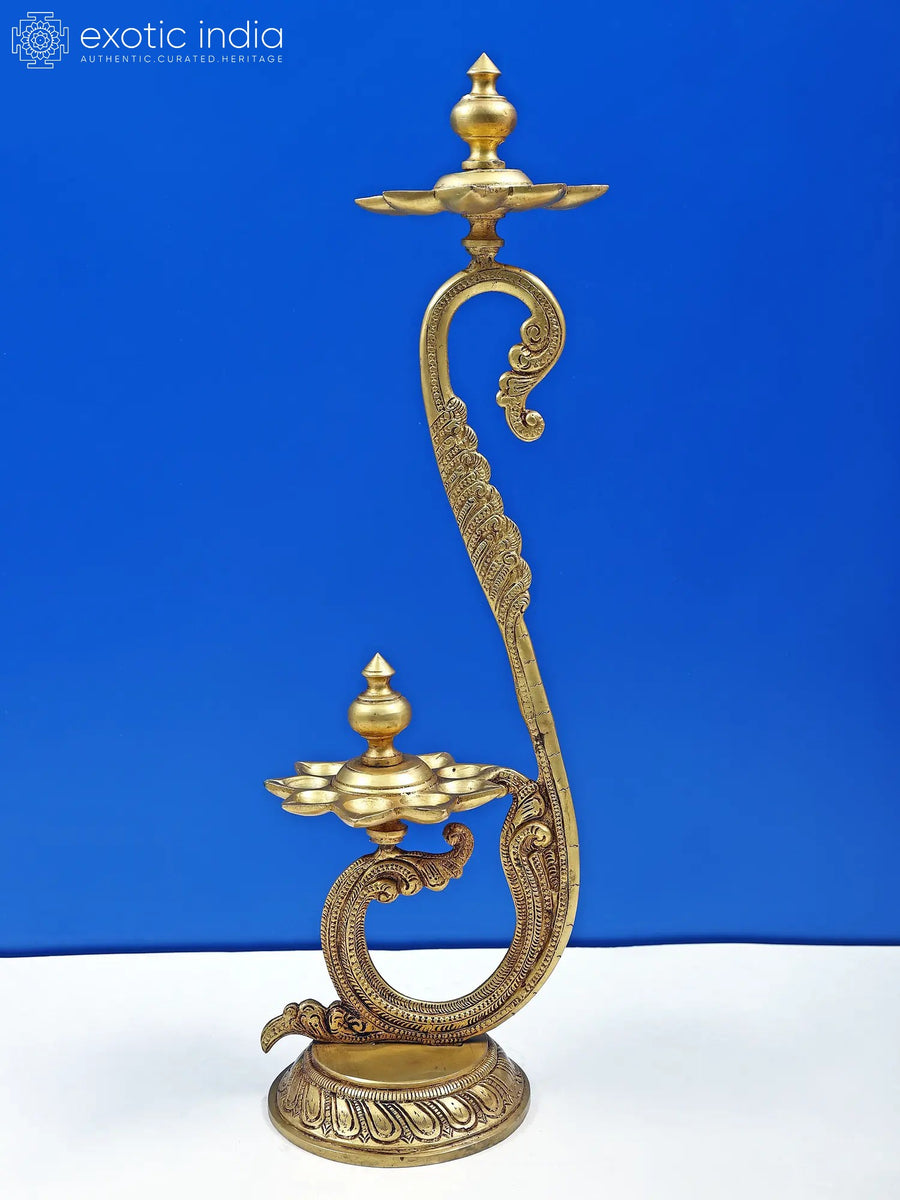 20" Brass Double Layer Table Lamp for Home Decor
