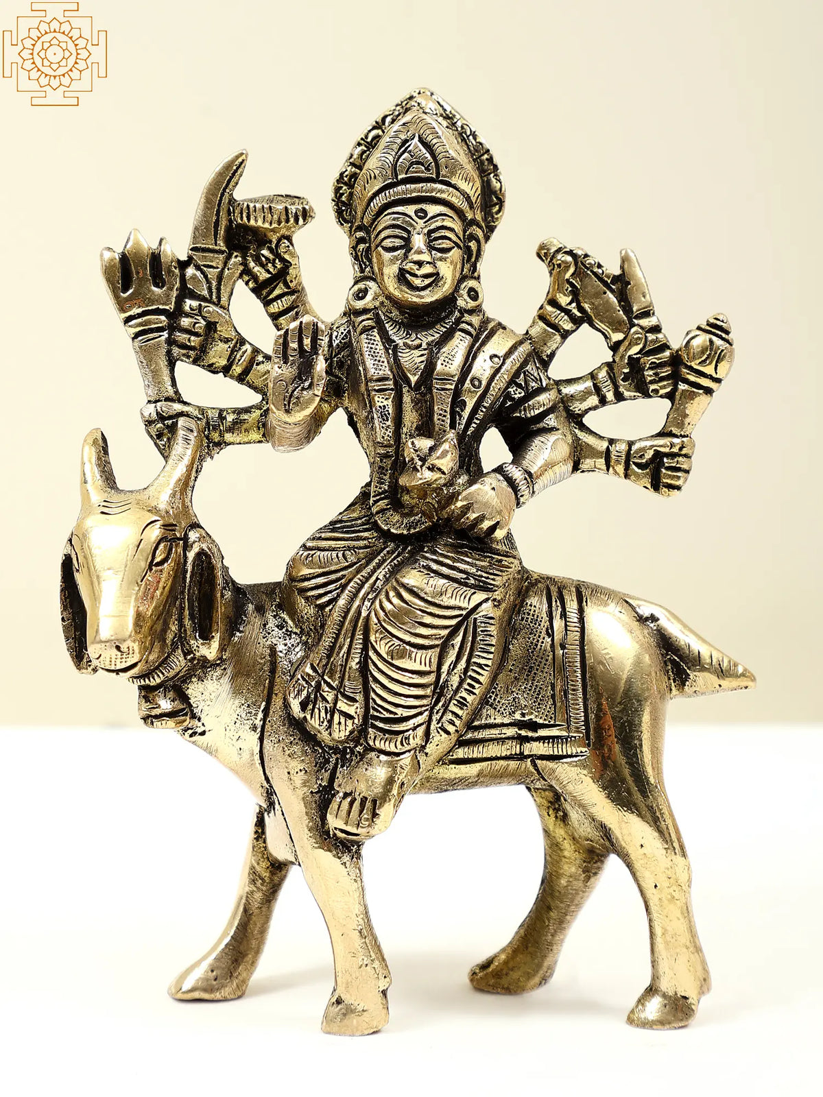 5" Small Meldi Mata in Brass (Rare Goddesses of India)