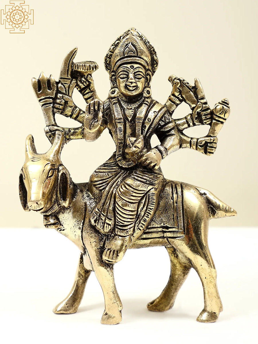 5" Small Meldi Mata Brass Idol for Pooja