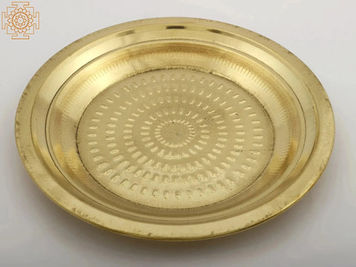 Brass Pooja Plate for Home Worship Rituals