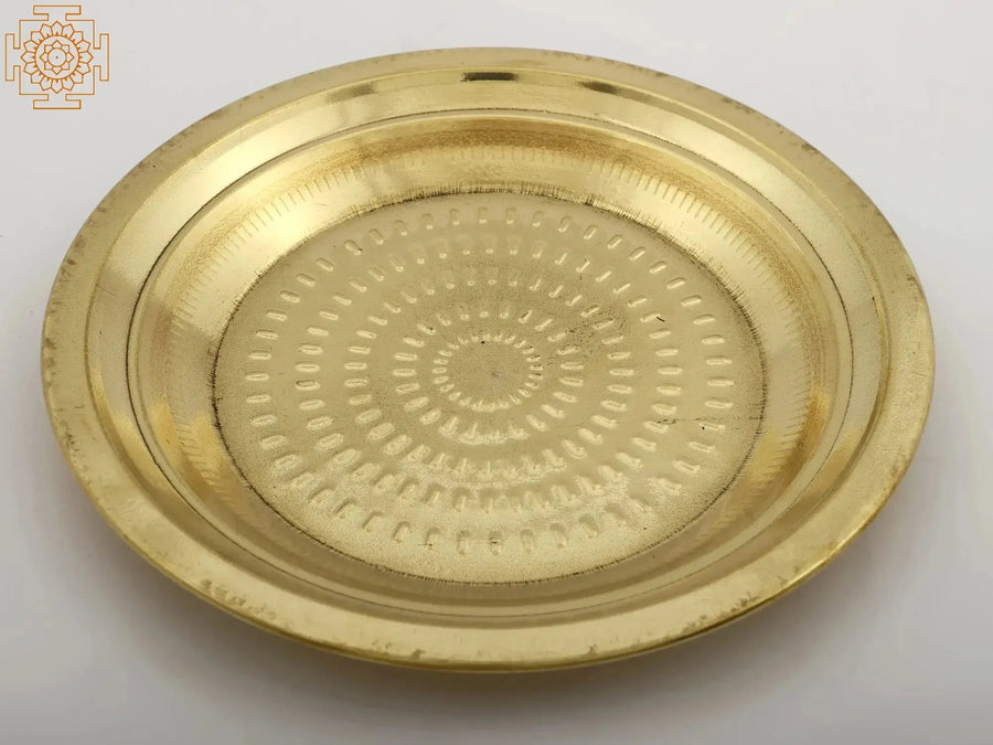 Brass Pooja Plate for Home Worship Rituals