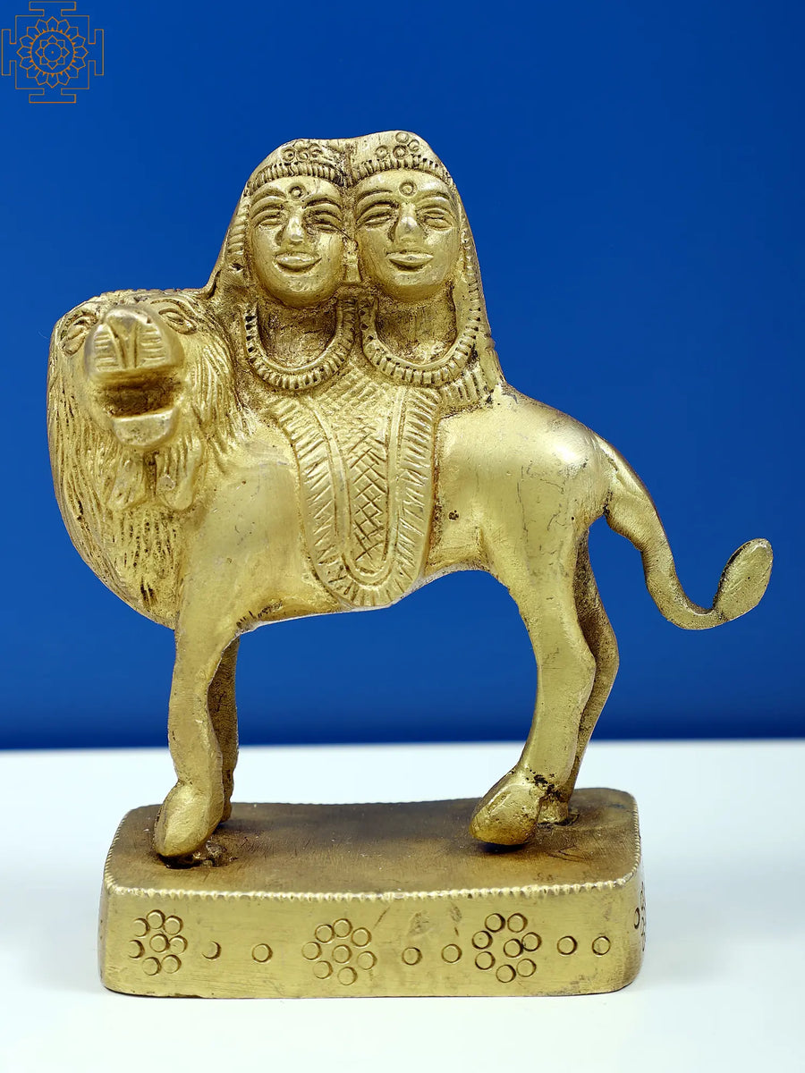 4" Small Brass Chamunda Mata Handmade Idol