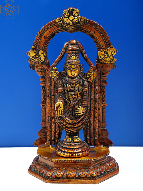 8" Brass Venkateshvara Balaji Handmade Statue