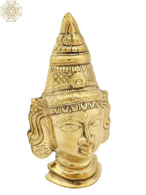 10" Brass Lakshmi Face | Goddess Varalakshmi Face | Handmade
