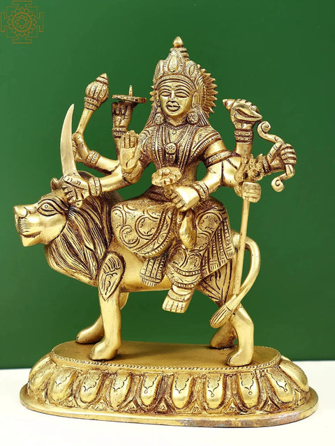 8" Brass Goddess Durga | Handmade