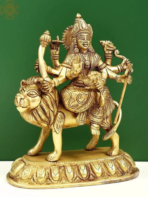 8" Brass Goddess Durga | Handmade