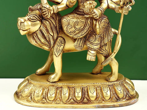 8" Brass Goddess Durga | Handmade
