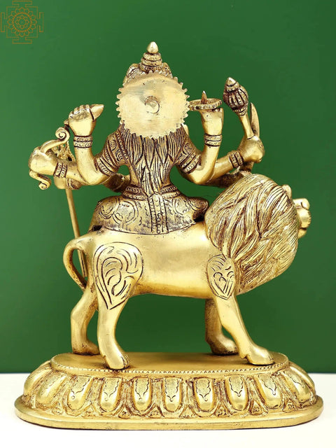 8" Brass Goddess Durga | Handmade