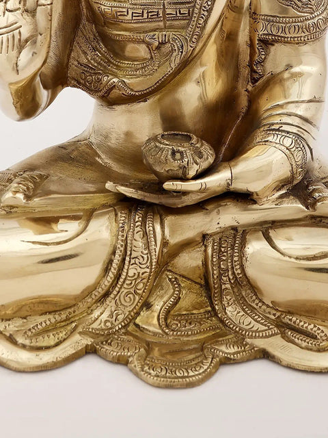 13" Brass Buddha in The Vitarka Mudra