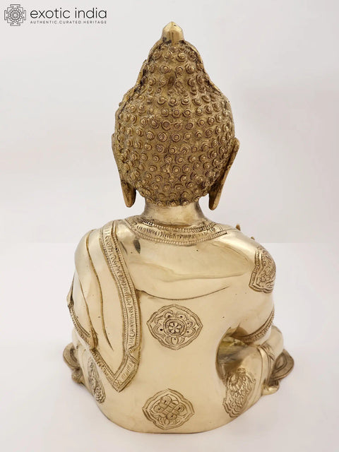 13" Brass Buddha in The Vitarka Mudra