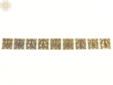 6" Brass Nav Lakshmi Set Tiles