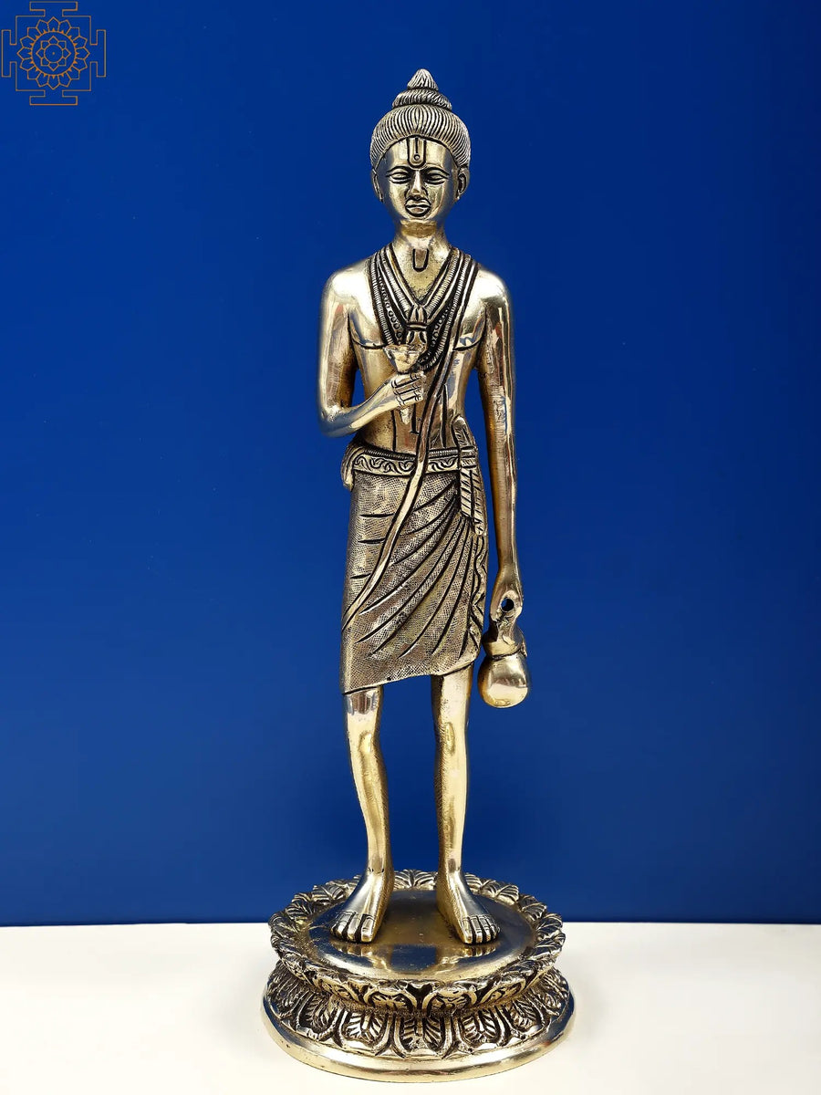 12" Handmade Brass Lord Neelkanth Varni Statue