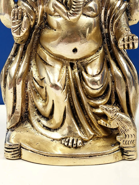 7" Lord Ganesha in Ashirwad Mudra | Brass Bhagawan Ganesha | Handmade