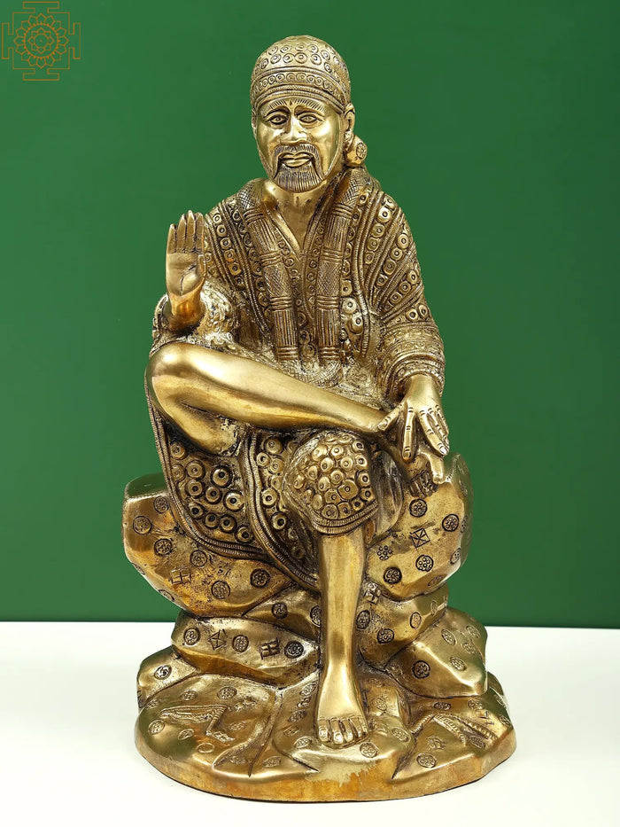 13" Brass Shirdi Sai Baba Handmade Statue