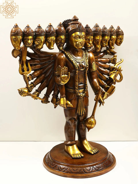29" Brass Standing Panchamukhi Hanuman