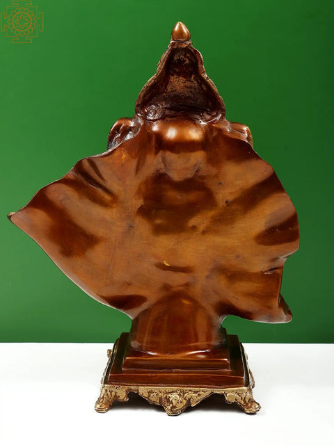 15" Ganesha Seated on Conch Pedestal