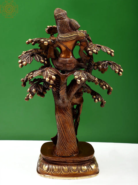Krishna on a Tree with Radha Standing Under It
