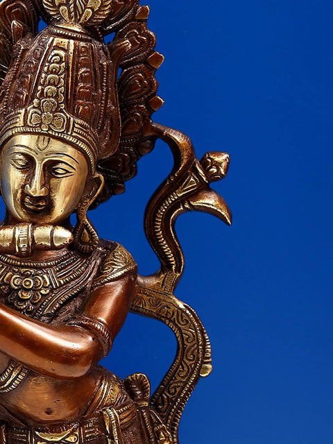 14" Brass Standing Fluting Krishna