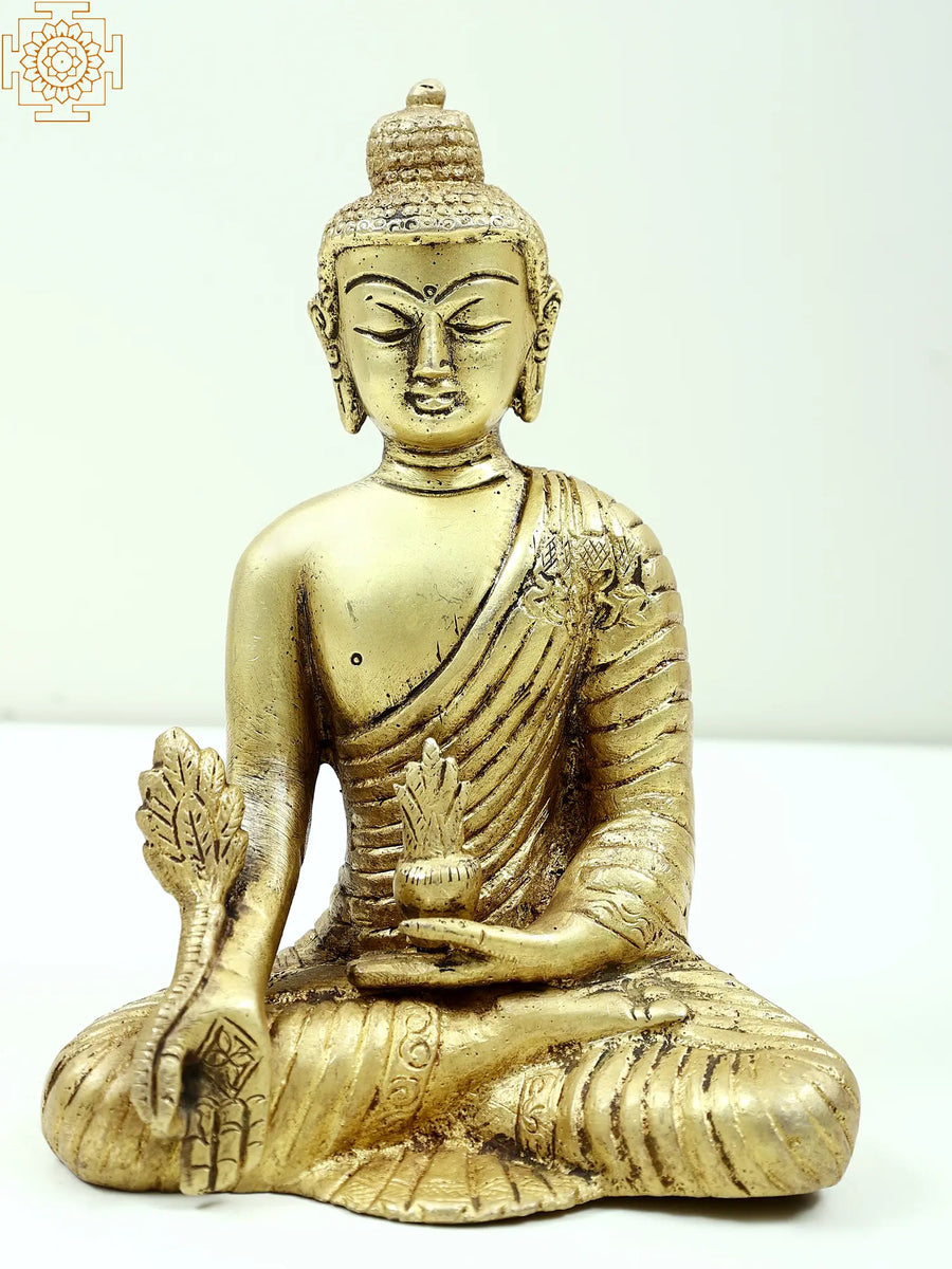 6" Medicine Buddha Tibetan Brass Statue for Pooja
