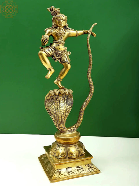 18" Brass Kaliya Krishna