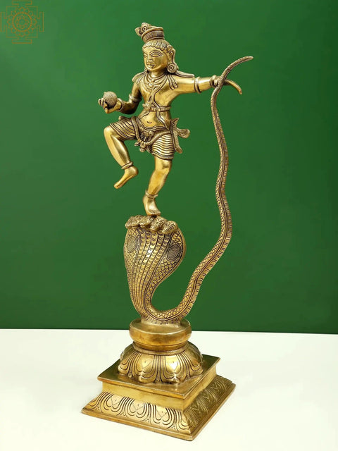 18" Brass Kaliya Krishna