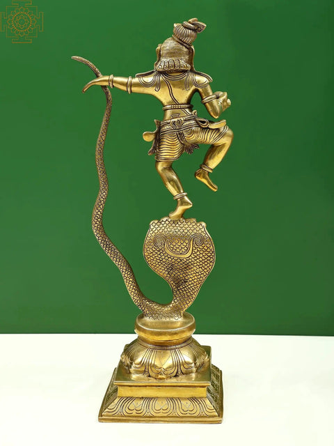 18" Brass Kaliya Krishna