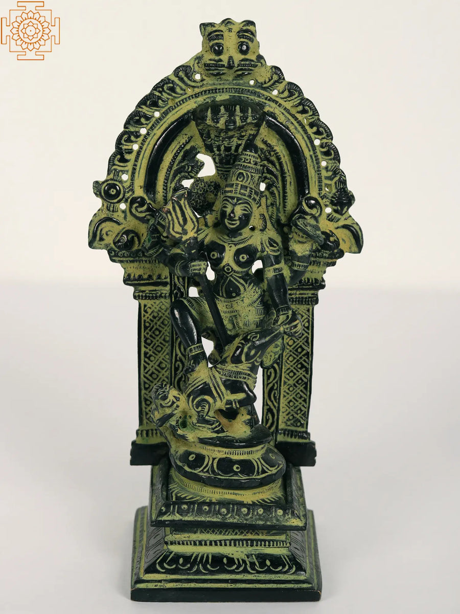 5" Mahishasur Mardini Durga Brass Statue for Pooja