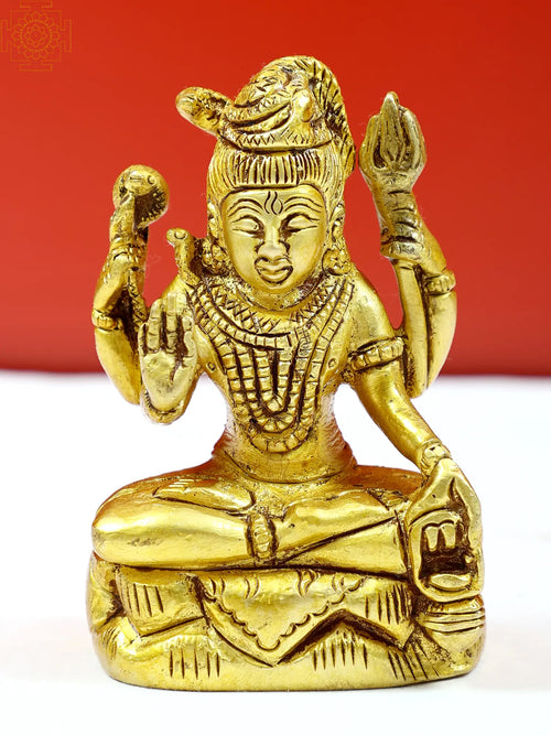 3" Brass Mahadeva Shiva Idol Handmade