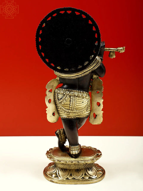11" Brass Fluting Krishna