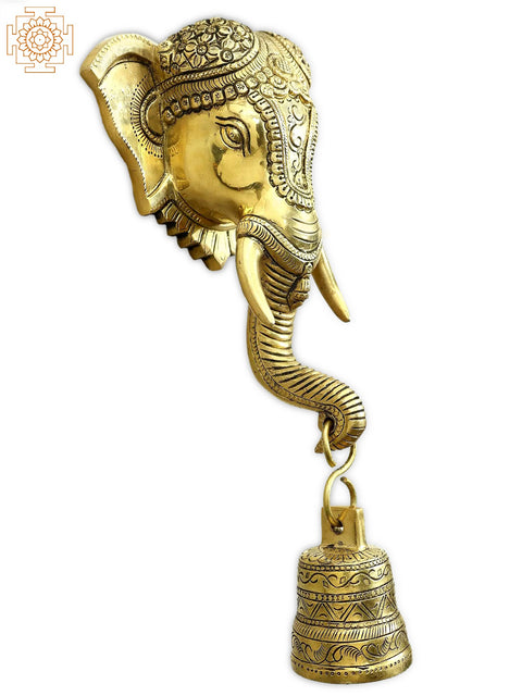 12" Lord Ganesha Wall-Hanging with Bell