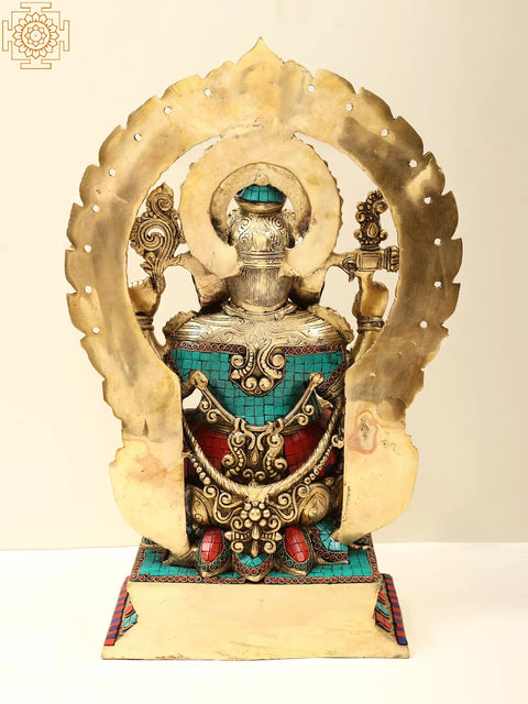 22" Brass Lord Ganesha with Kirtimukha Prabhavali