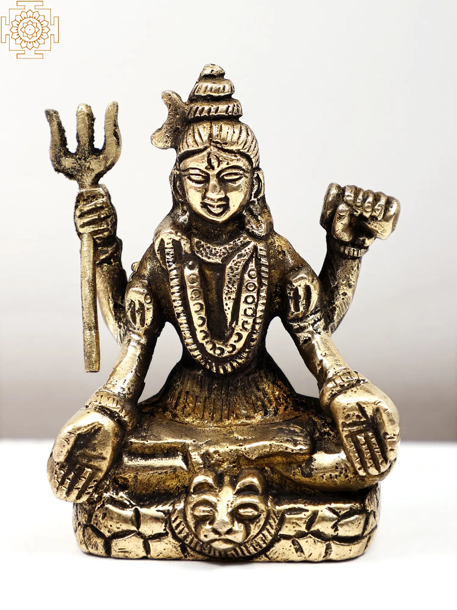 3" Small Brass Lord Shiva Statue for Pooja