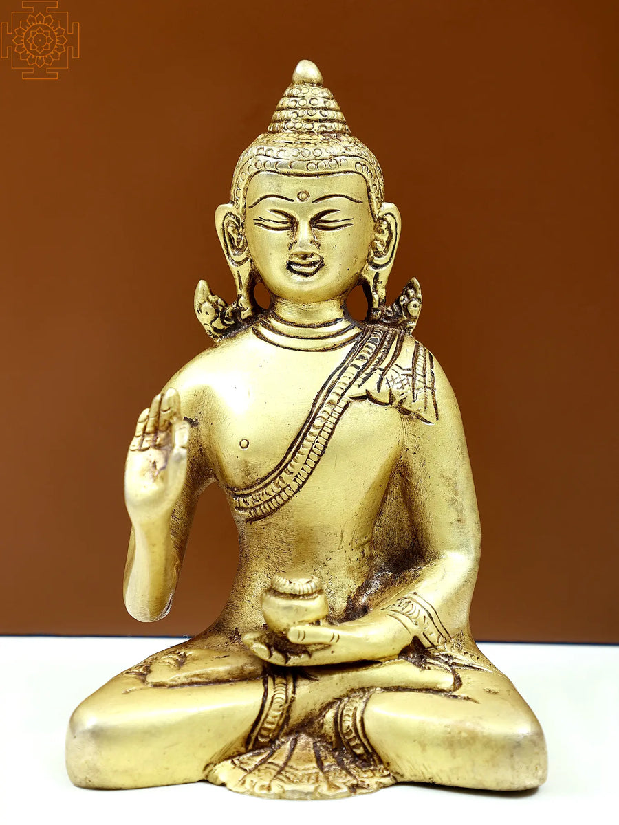 5" Gautam Buddha Preaching Dharma Brass Statue