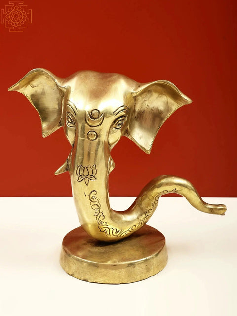 9" Brass Stylish Ganesha Head