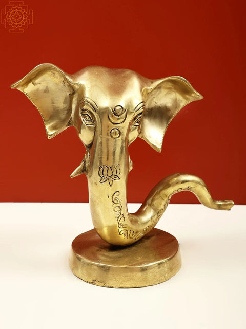 9" Brass Stylish Ganesha Head