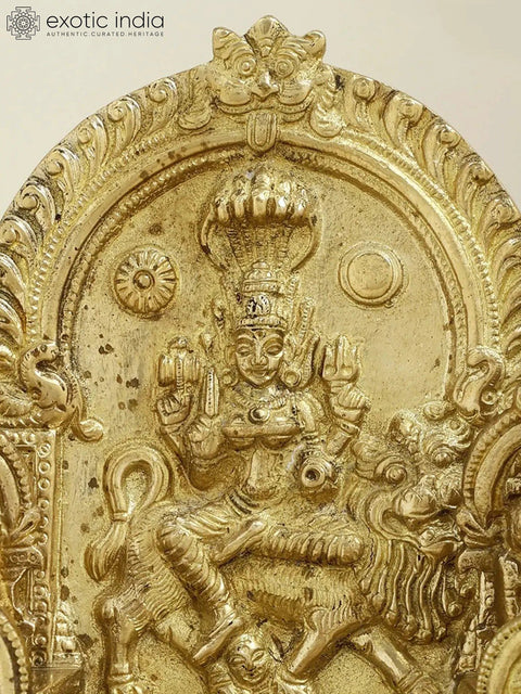 7" Brass Pratyangira Devi (Atharvana Bhadrakali) Puja Lamp