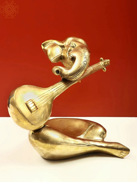 9" Musical Ganesha (Ganesha Playing Sitar)