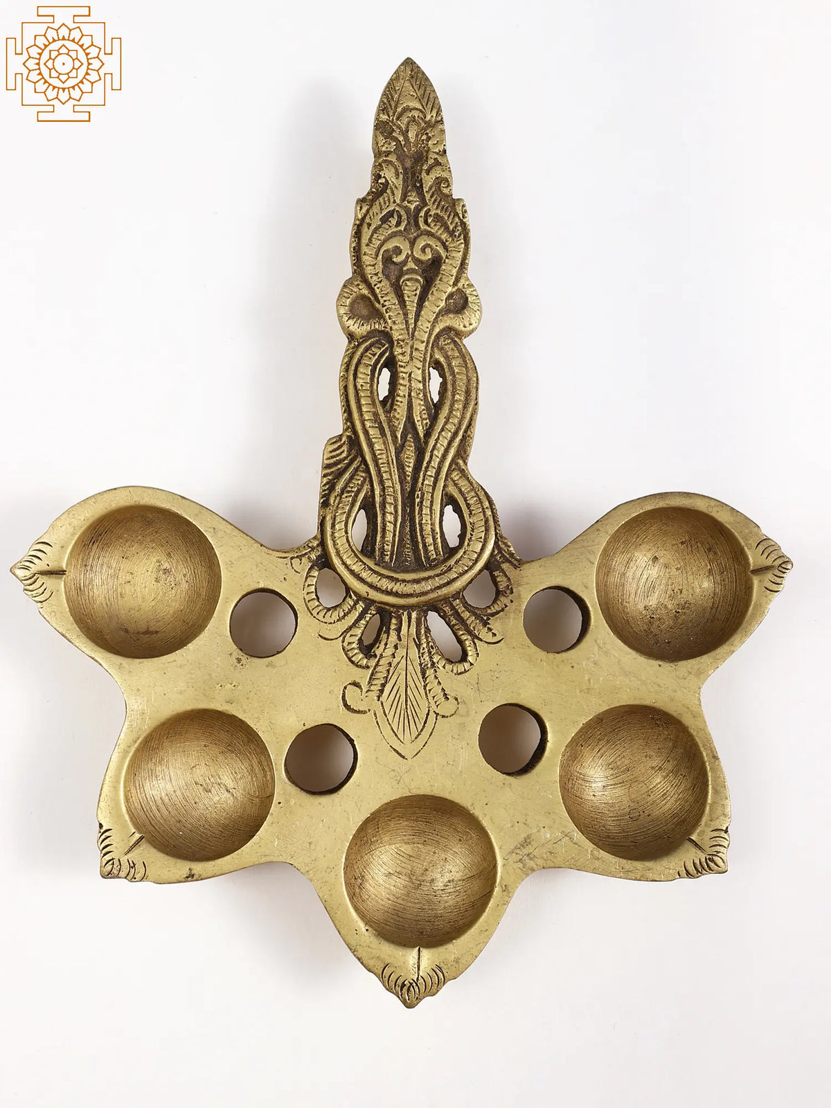 7" Brass Five Wicks Handheld Arti Lamp