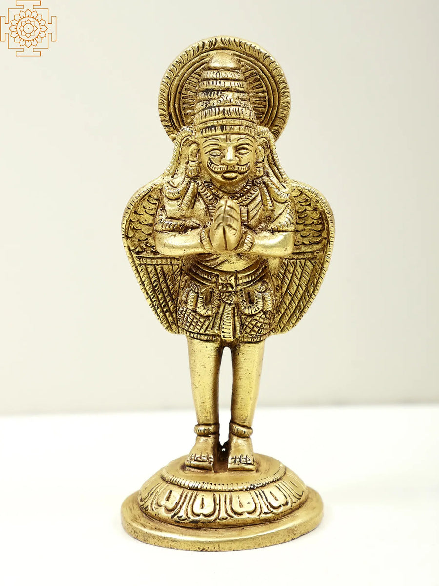 4" Small Brass Garuda Idol for Pooja