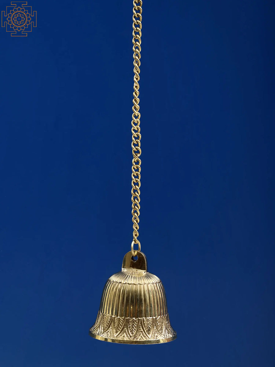 3" Small Brass Temple Bell for Pooja Home Decor