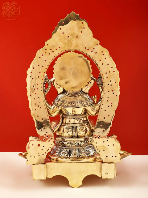 18" Brass Superfine Lord Ganesha with Diya