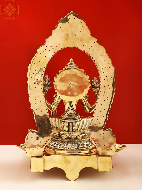 18" Brass Superfine Goddess Lakshmi with Diya