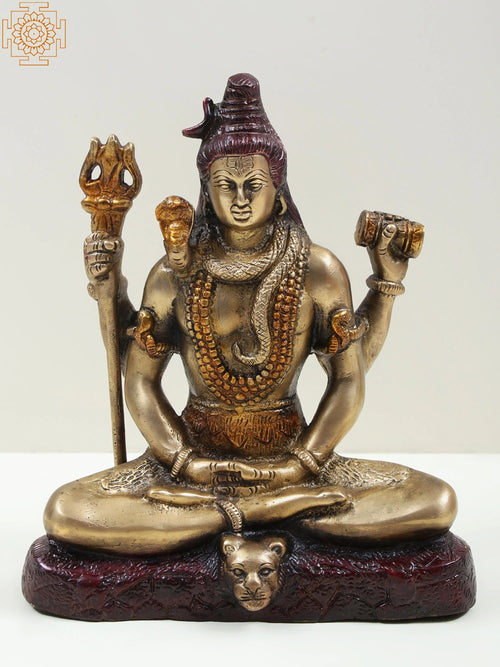 8" Mahayogi Shiva in Dhyana Mudra Brass Statue