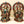 22" Brass Lord Ganesha and Goddess Lakshmi (Pair) with Kirtimukha Prabhavali
