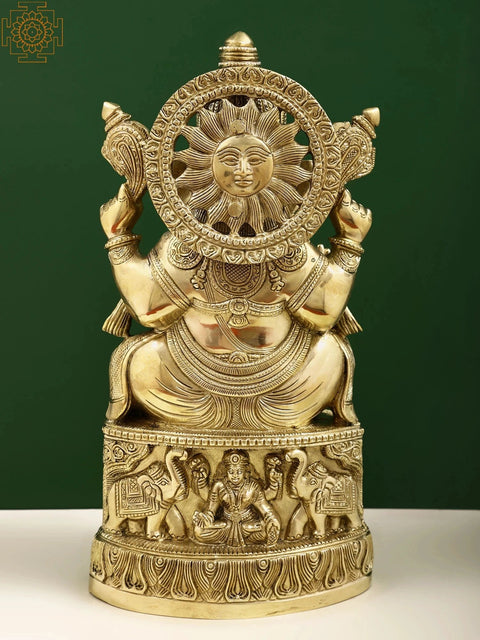 13" Superfine Lord Ganesha Brass Sculpture