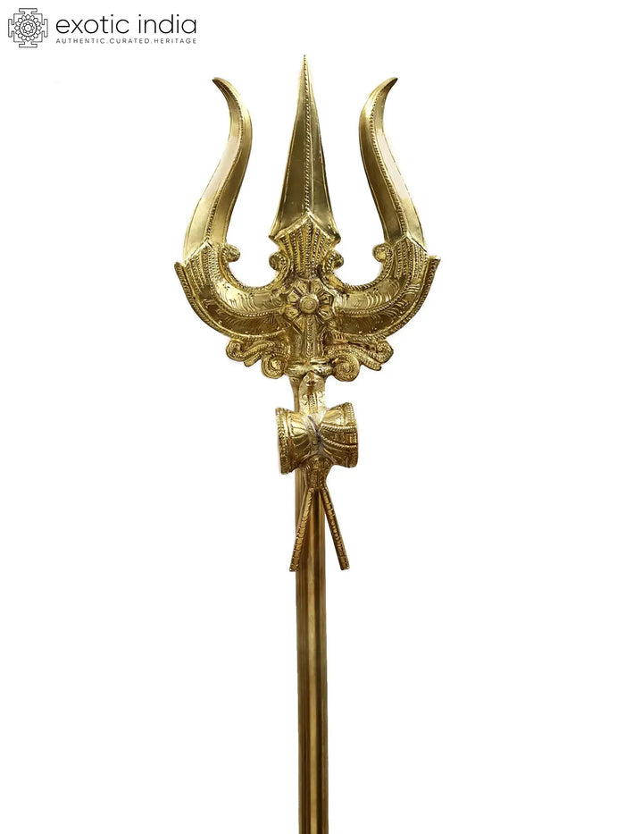Large Brass Shiva's Trident / Trishul