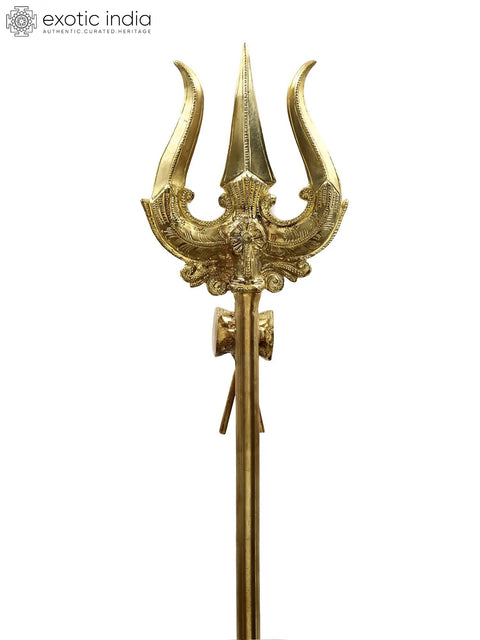 Large Brass Shiva's Trident / Trishul